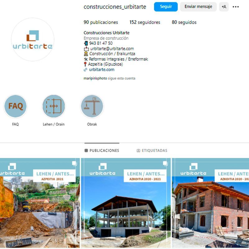Urbitarte gestión redes sociales instagram
