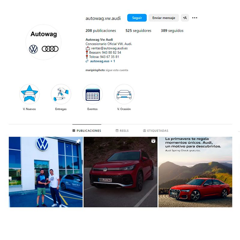Autowag gestión redes sociales instagram